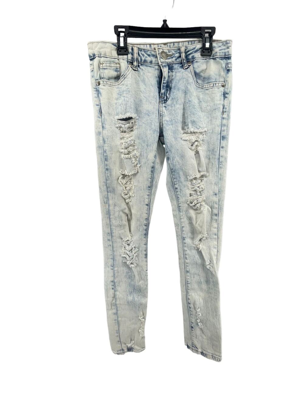 VIP Jeans Light Wash Blue Distressed Denim Skinny Jeans Women's Size 1/2